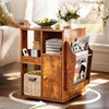 Square Rotating End Table with Storage, 16"D x 16"W x