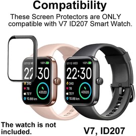 Sahouden 3D Screen Protector Compatible with AITAFY Smart Watch, AITAFY ID207/FVYAO ID207/Gydom ID207/TMHAI ID207/Aeac ID207/TenskyTK02 Band 1.69 inch smartwatch,Full Coverage Curved Edge frame (Black-3 PACK)