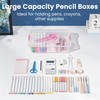 Sooez 6 Pack Pencil Boxes, New Extra Large Pencil Case,