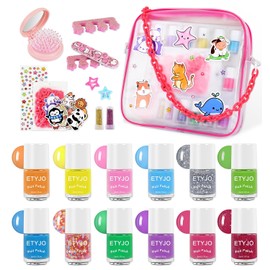 Girls Nail Varnish Sets Kids - 12 Rainbow Colors Non-Toxic Nail Polish for Kids Water-Based Toddler Nail Varnish, Peel Off Childrens Nail Polish Sets for Teenage Girls Gift