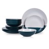 Stone + Lain Lizzy Stoneware 12-Piece Round Dinnerware Set, Emerald