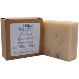 Jabón de leche de cabra y avena Jewelweed - Barra de jabón de leche de cabra artesanal de 5 oz - Jabón Jewelweed - Cabras