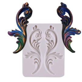 Molde barroco de borde de fondant, molde de silicona para decoración de pasteles, para cumpleaños, boda, decoración de magdalenas, arcilla de resina, yeso, borde de esquina para muebles del hogar