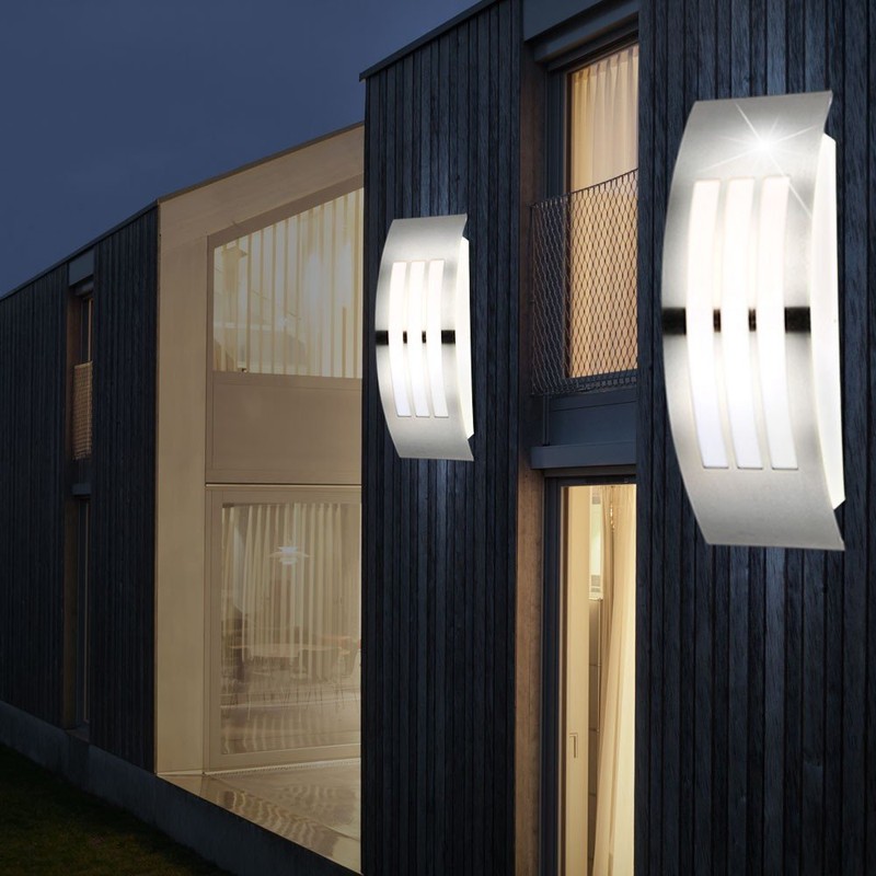 Globo E27 Cornus Energy Saving IP44 Outdoor Lamp, Stainless Steel