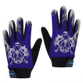Kid’s Cycling Gloves Non-skid Full Fingers Gloves for Kids 5-10 Years Old Boys Girls Warm Sports Mitten Gloves for Cycling Skiing Running Biking (blue)