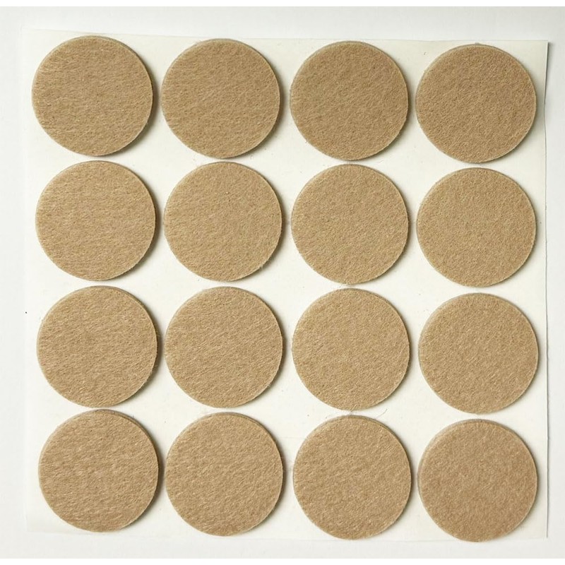 48 Pcs Self Adhesive 1" Round Felt Furniture Pads (Beige,