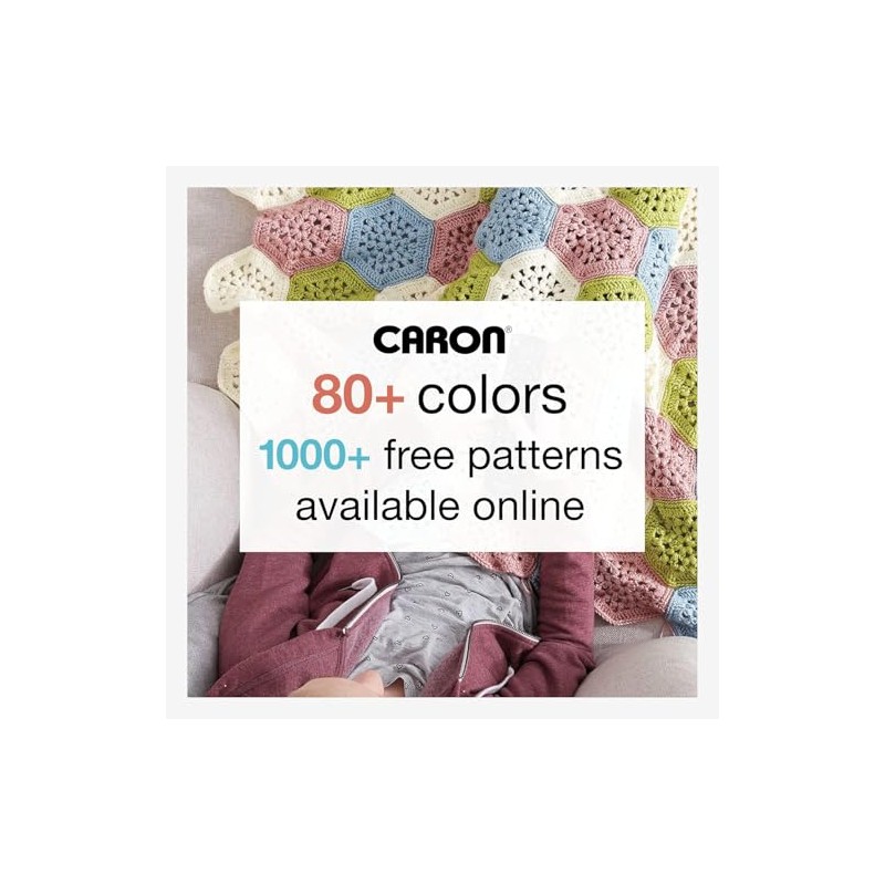 CARON Simply Soft Speckle Yarn, Blue Gingham