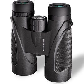 12x42 Binoculars for Adults High Powered, Super Bright BAK4 Prism Waterproof HD Binoculars with Low Light Vision for Bird Watching Hiking Hunting Outdoor Travel Road Trip Stargazing Cruise (Black)