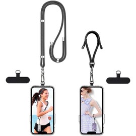 Phone Lanyard - 1 x Adjustable Phone Neck Strap,1 x Wrist Strap,2 x Pads,Universal Crossbody Cell Phone Lanyard for Travel Essentials,Wrist lanyards for Keys,ID Badges,Compatible with Most Smartphones