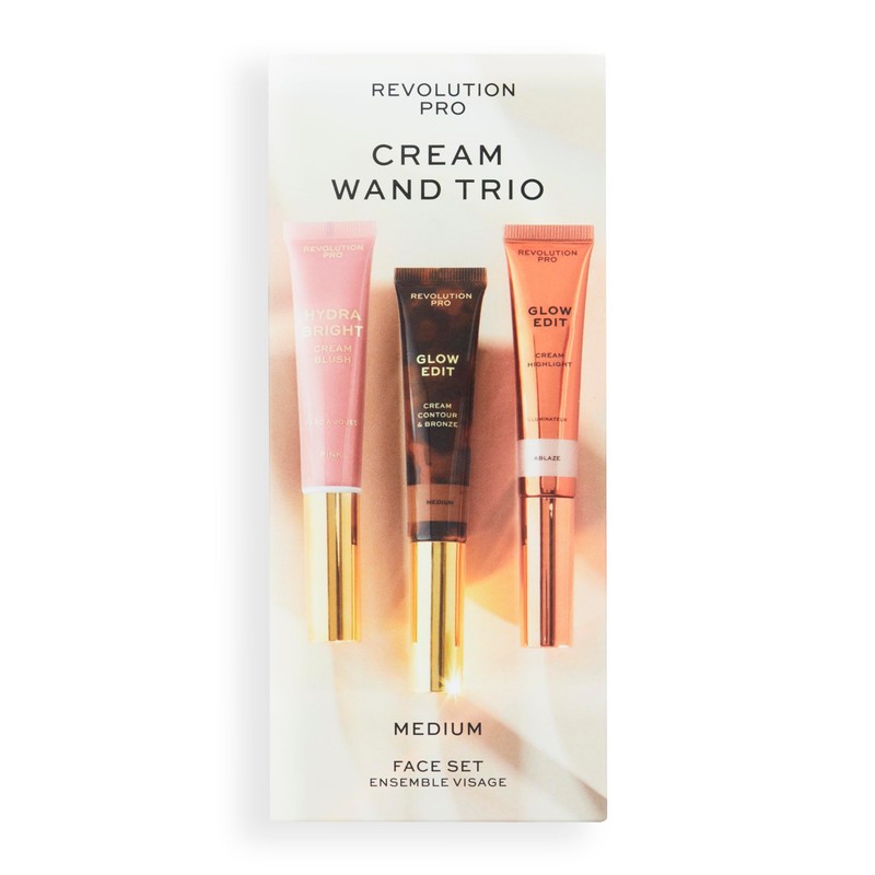 Revolution Pro Cream Face Wand Trio, Cream Contour, Blush &