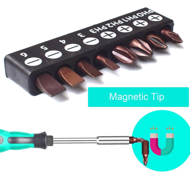 SKZIRI 8-Piece Phillips and Flat Bit Set includes PH0 PH1