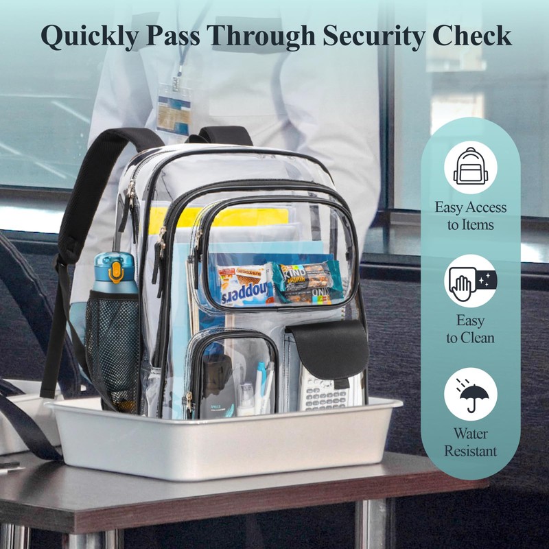 PACKISM Clear Backpack with Small Insulated Lunch Bag and Ice