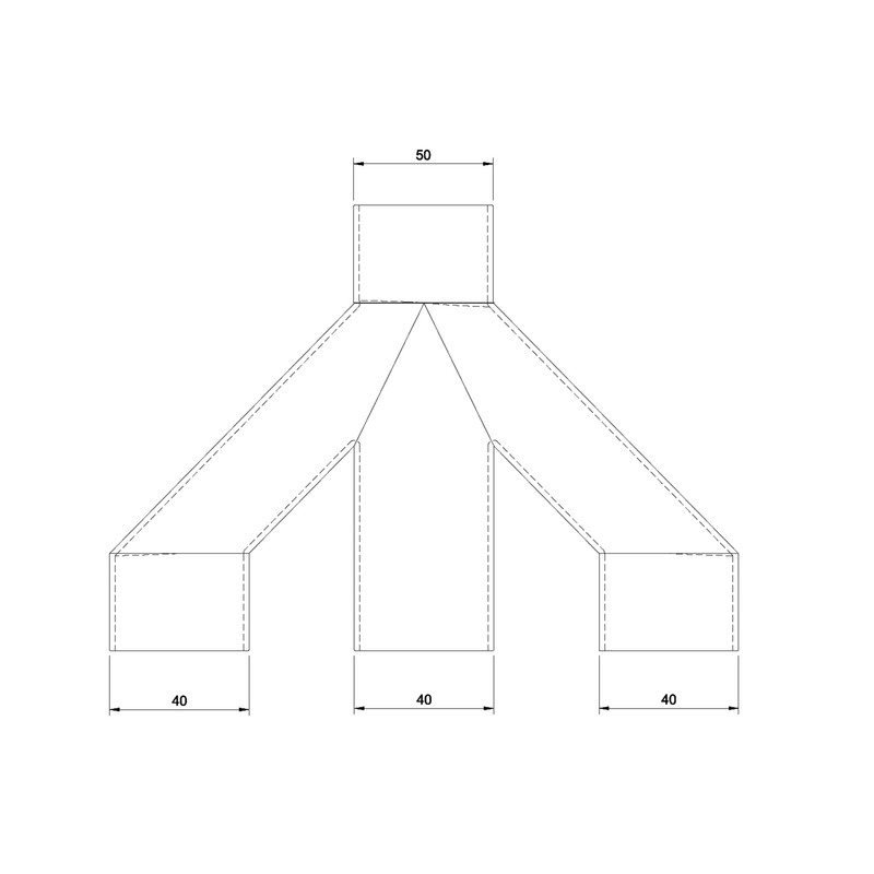 DRUCKKRAFT 3-Way Junction Pipe DN50 - DN40 | Junction Piece