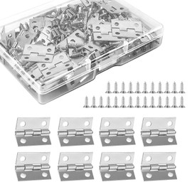 Small Hinges for Wooden Box 50pcs Mini Jewelry Box Hinges Tiny Little Folding Butt Dollhouse Door Hinge with Screws for Jewelry Box