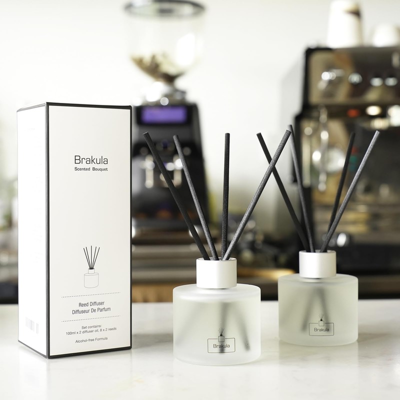 Brakula 2 Packs Reed Diffusers Set- Home Fragrance, Lemon Verbena