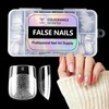 Puntas de uñas cuadradas extracortas de cobertura completa - 216