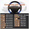 GIANT PANDA Microfiber Leather Steering Wheel Cover for Honda Accord,Civic,CR-V,HR-V,Pilot(Diamond-Pattern-Black+Blue-Standard