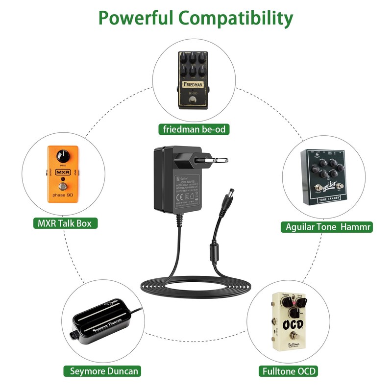 Gonine 18V 1A Power Supply for Guitar Pedal Board Center