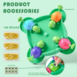 AIUAZA Hungry Turtle Chessboard Game, Hungry Box Chessboard Game, Turtle Eating Beans Chessboard Game, Party and Party Family Toys, Toys, 2-4 Person Games（72 Beans）