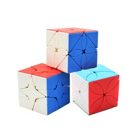 Yealvin Speed Cube Set, Magic Cube Bundle of Polaris Cube Maple Leaf Cube and Lucky Clover Cube Puzzle Toys Brain Teasers 3Pcs