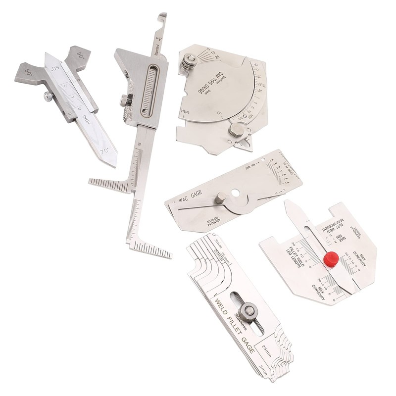 6Pcs Weld Gauge Set Depth Gauges Welding Inspection Test Angle