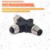 M12 IP67 5 Pin Connector, M12 T Connector 5 Pin