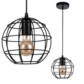 OXTXO Black Ceiling Lights, Retro Iron Industrial Vintage Hanging Lamp with Metal Basket Cage Lantern Shade, Perfect for Bedrooms, Lofts, and Restaurant Hallways Creative Indoor Pendant Light Shade