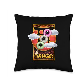 Weirdcore Aesthetic Mochi Eyeballs Anime Japanese Food Lover Throw Pillow