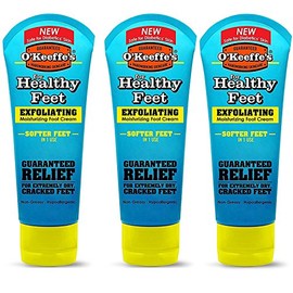 O'Keeffe's Pies saludables, crema exfoliante para pies, tubo de 3 onzas, paquete de 3