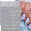 Stars Nail Art Stickers Nail Decals Black White Gold Silver