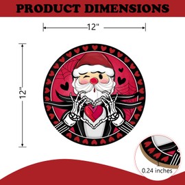 Bolisom Valentines Day Front Door Sign, Red Black Love Hearts Wood Door Hanger Outdoor Outside Porch Decor, Spider Web Anniversary Wedding Wooden Wreath Indoor Wall Hanging Decoration