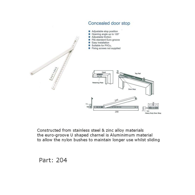 Gardinia Upvc Door Restrictor Metal Strong Keep Open Friction Arm
