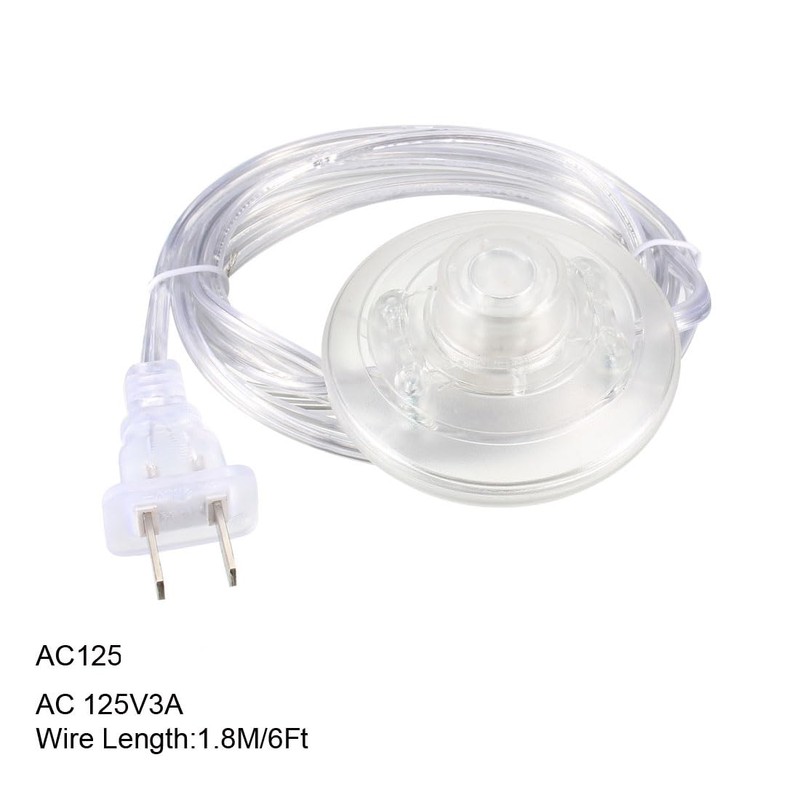 uxcell Inline Latching Foot Pedal Push Button Switch, Round Lamp