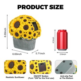 ehuoyan Solar Powered Sunflower Pot Lights LED Decor for Indoor Outdoor Use Sunflower Gifts and Table Centerpiece Perfect Garden Decor for Women Mothers Day Gifts