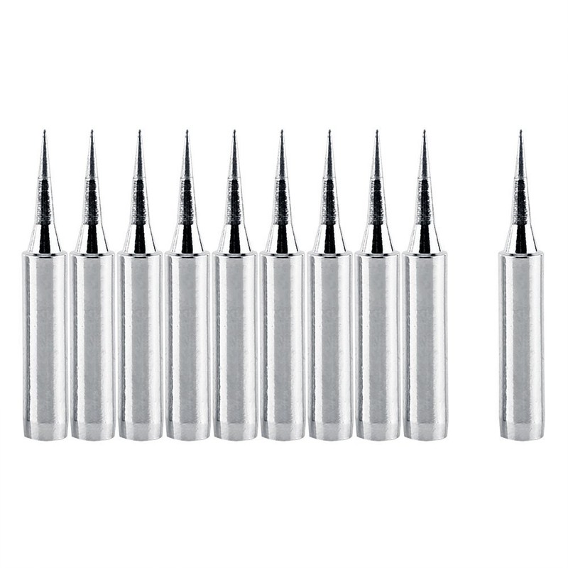 Soldering Tips,10Pcs 900M-T-I Sharp Soldering Replacement Solder Iron Tips Station
