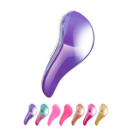 Lino Ulu Magic Hair Brush x Amazingly Smooth Shiny Hair [Scalp Massage x Hair Cleaning Effect UPx Variety of Colors to Choose from] Hair Brush Ladies' Popular Bath (Shiny Lavender)