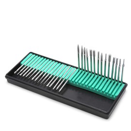 Diamond Grinding Needle Burrs Set 1mm 30 Pcs Tungsten Steel Cylindrical Flat Head Electric Grinding Machine Accessories