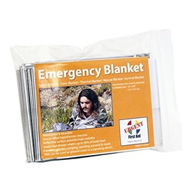 Solar Emergency Blanket by Urgent First Aid 84" x 52" Mylar Thermal Emergency Space Blanket: Survival Essential for Camping & Preparedness | Keep one in Your First aid kit, Desk, Backpack, car, etc.