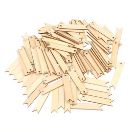 Haosie 100PCS Wooden Tags, Name Tags with Holes, Wooden Gift Tags Nature Color, Unfinished Wood Sign Crafts for DIY Hanging Paintings Wall Wedding Party Room Decoration