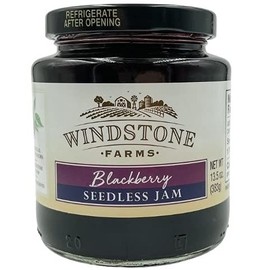 Windstone Farms Seedless Blackberry Jam 13.5oz Jar (6),13.5 Ounce (Pack of 6)