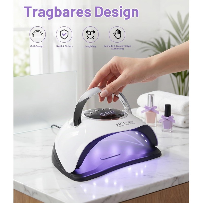 Qixeva UV Lamp for Gel Nails, 380 W UV Lamps,