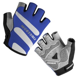KINGSBOM Breathable Cycling Gloves, Shock-Absorbing Bike Gloves with Light Silicone Gel Pad, Anti-Slip Bicycle Gloves for Men and Women