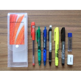 Conference Box Datamondial Conference Set 6 Pens in Case Ball Pen, Sign Pen, Gel Pen, Highlighter, Smart Pencil, Pencil Lead, Eraser
