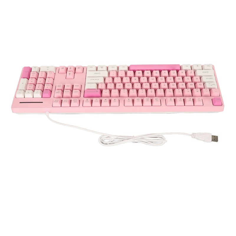 104 Keys Wired Keyboard 3 Colors Cute Gaming Keyboard USB