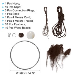 PATIKIL DIY Dream Catcher Kit, Making Dream Catcher Supplies Wall Hanging Handmade Dream Catcher Kits for Beginner Style 3, Brown