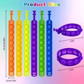 Ainiv Pop Bracelet, Pack of 12 Pop Push It, Pop Bubble Fidget Bracelet Toy, Bracelet Kids Set, Fidget Toys Set, Simple Fidget Toy Bracelet, Baby Sensory Toy for Children/Adults