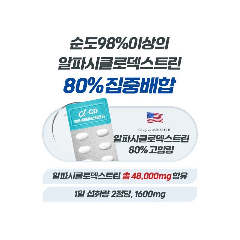 알파CD 알파시클로덱스트린 핏 1000mgx60정 알파시디 씨디 AlphaCD Alpha Cyclodextrin Fit