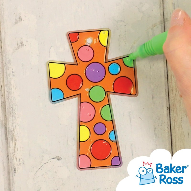 Baker Ross AX789 Cross Suncatcher Decorations - Pack of 10,