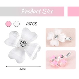 Mezrkuwr 10pcs Mini Hair Clips with Light Pink and White Flowers and Rhinestones Four Leaf Flower Hair Clips Small Decorative Wedding Hair Clips Bridal Hair Accessories