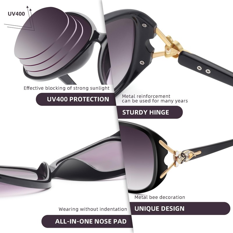 JM Klassisch Bifokal Lesebrille Platz Stylish Gradient Sonnenbrillen Leser für